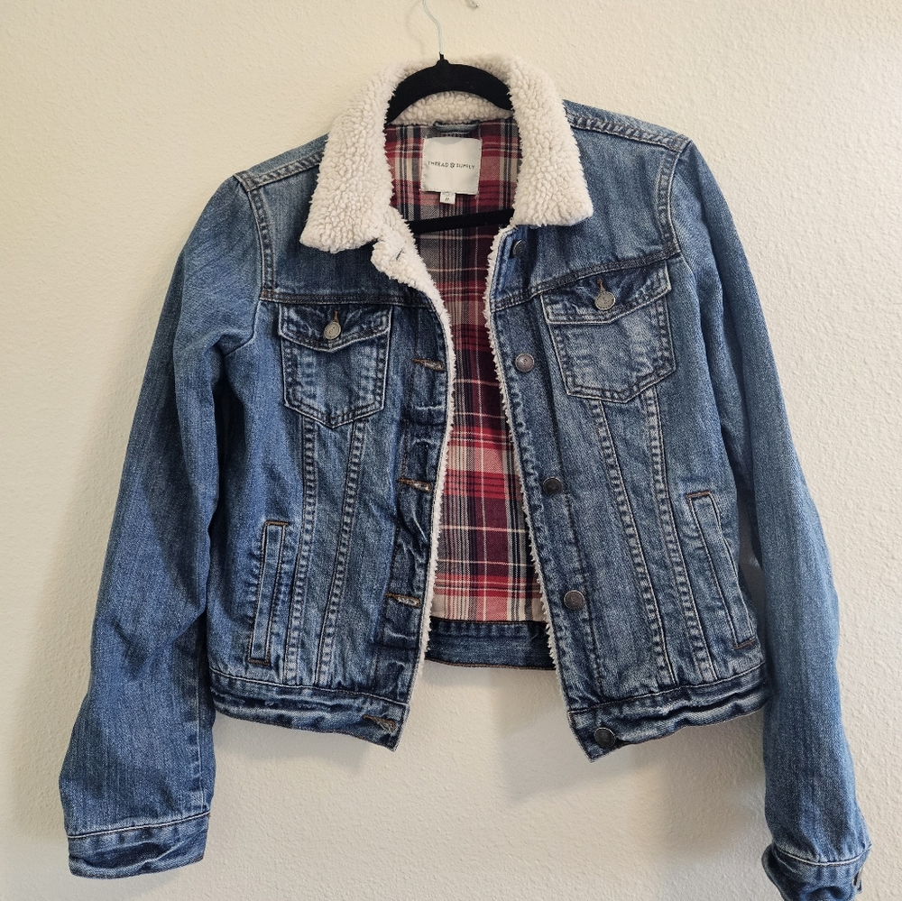 Denim Jacket with Sherpa Collar